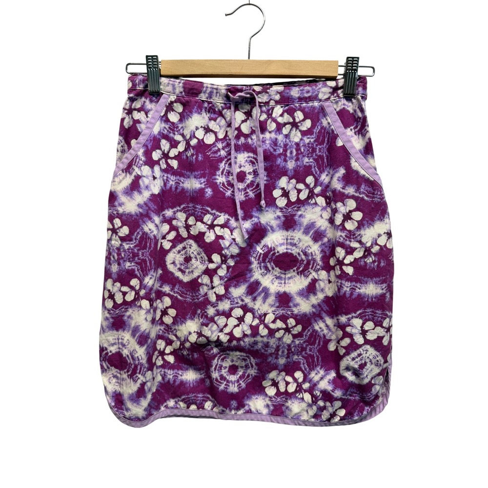 Sideout Womens Purple Tie Dye Floral Mini Skirt Y2K Surf Beach Size S